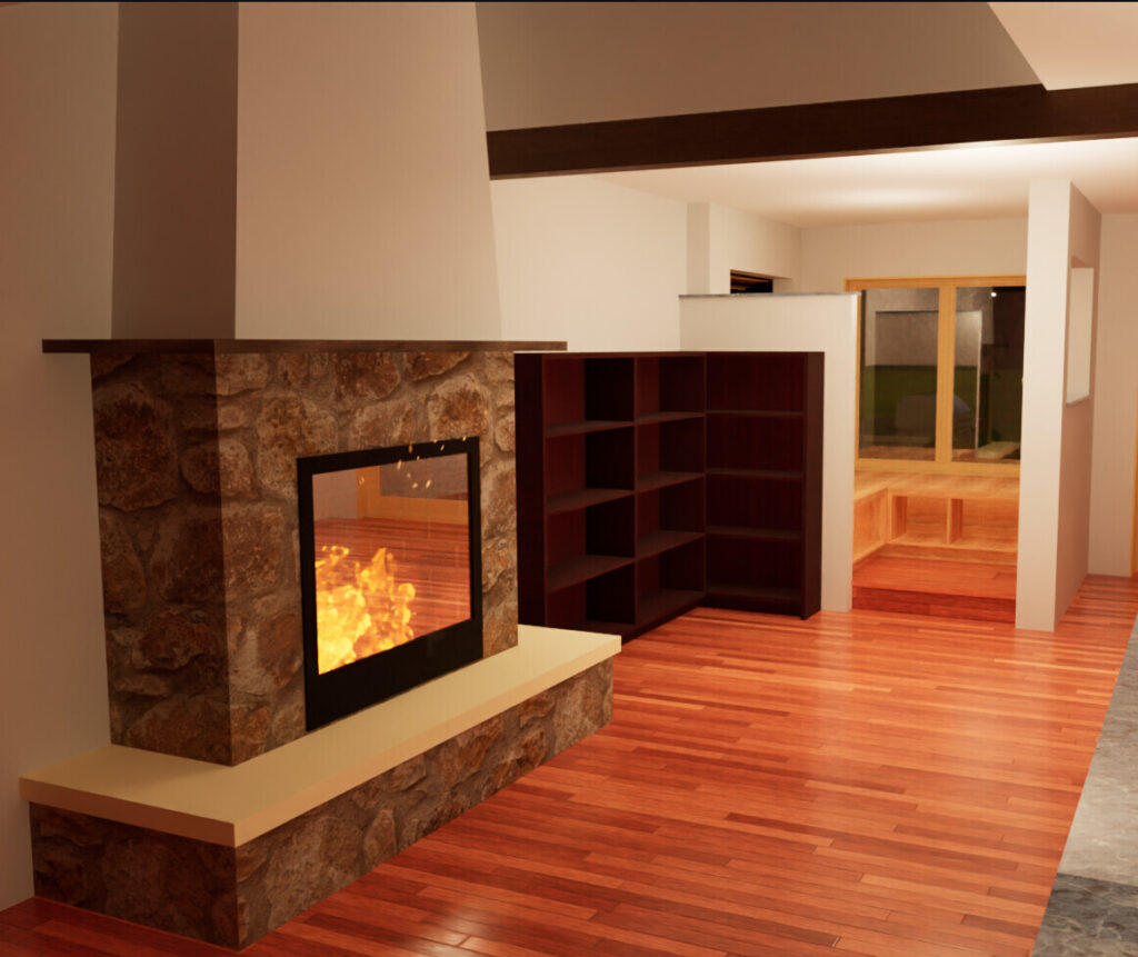 A cozy stone fireplace in Fort Collins CO 